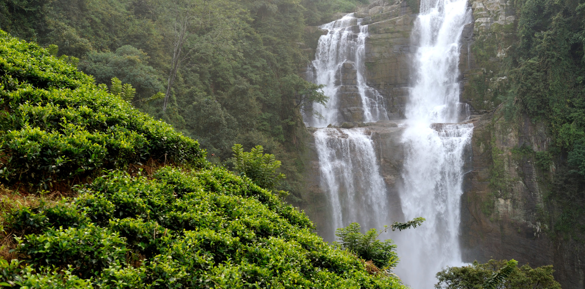 Tourism - Beautiful waterfall in Sri Lanka