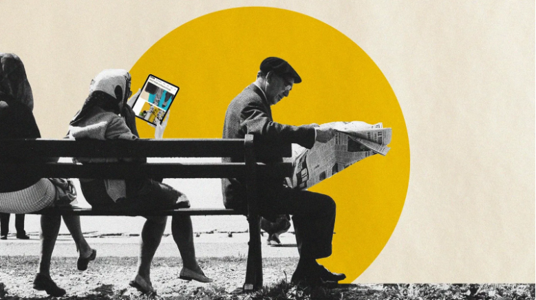 Reading news or books online produces less greenhouse gases than the same content on paper (Credit: Getty Images/Javier Hirschfeld/BBC)