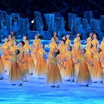 Performers take part in the opening ceremony of the 2022 Asian Games. Photo AFP - Ishara S Kodikara