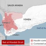 Red sea undersea fibre optic cable damage - map