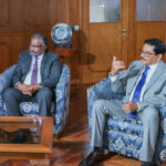 Governor of the Central Bank of Sri Lanka Dr Nandalal Weerasinghe and Secretary to the Treasury, Ministry of Finance Mr. K M Mahinda Siriwardana