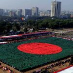 Human Flag made by the citizens of Bangladesh