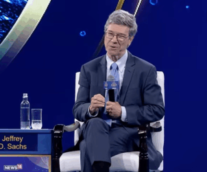 Jeffrey Sachs at the Rising Bharat Summit 2025 - Pix Source CNN-News18 video