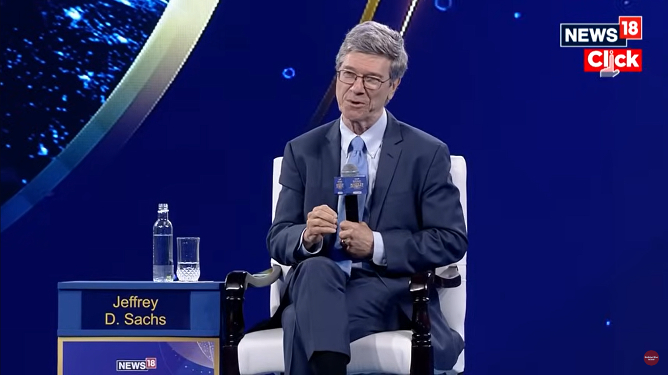 Jeffrey Sachs at the Rising Bharat Summit 2025 - Pix Source CNN-News18 video